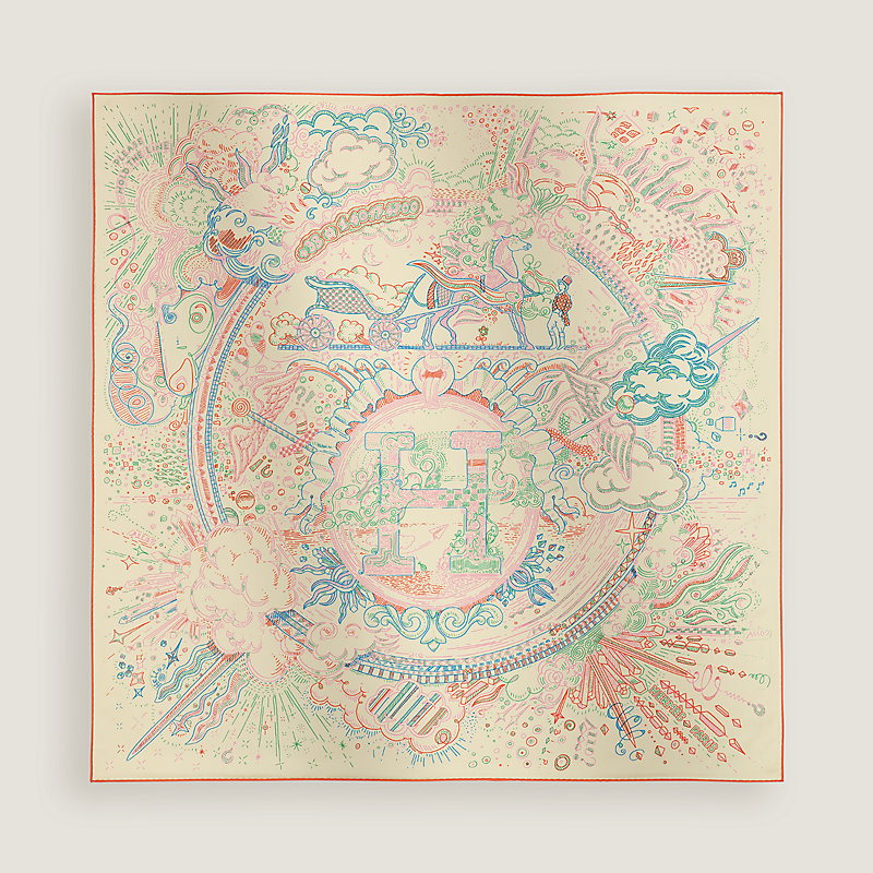 エルメス　カレ　ホールドオンザライン Please Hold The Line scarf 90 - Pink | Hermès USA